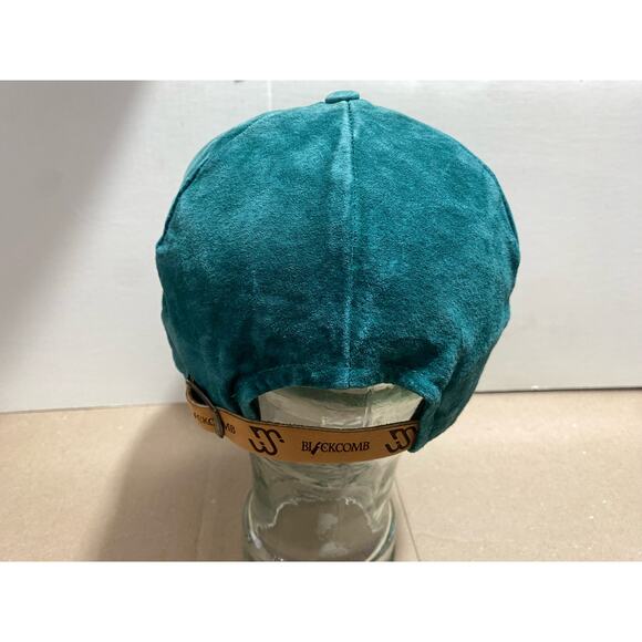 Vintage Black Comb Mountain Ski Hat Merkley - Turquoise Suede - cool Strap!! - Picture 10 of 10